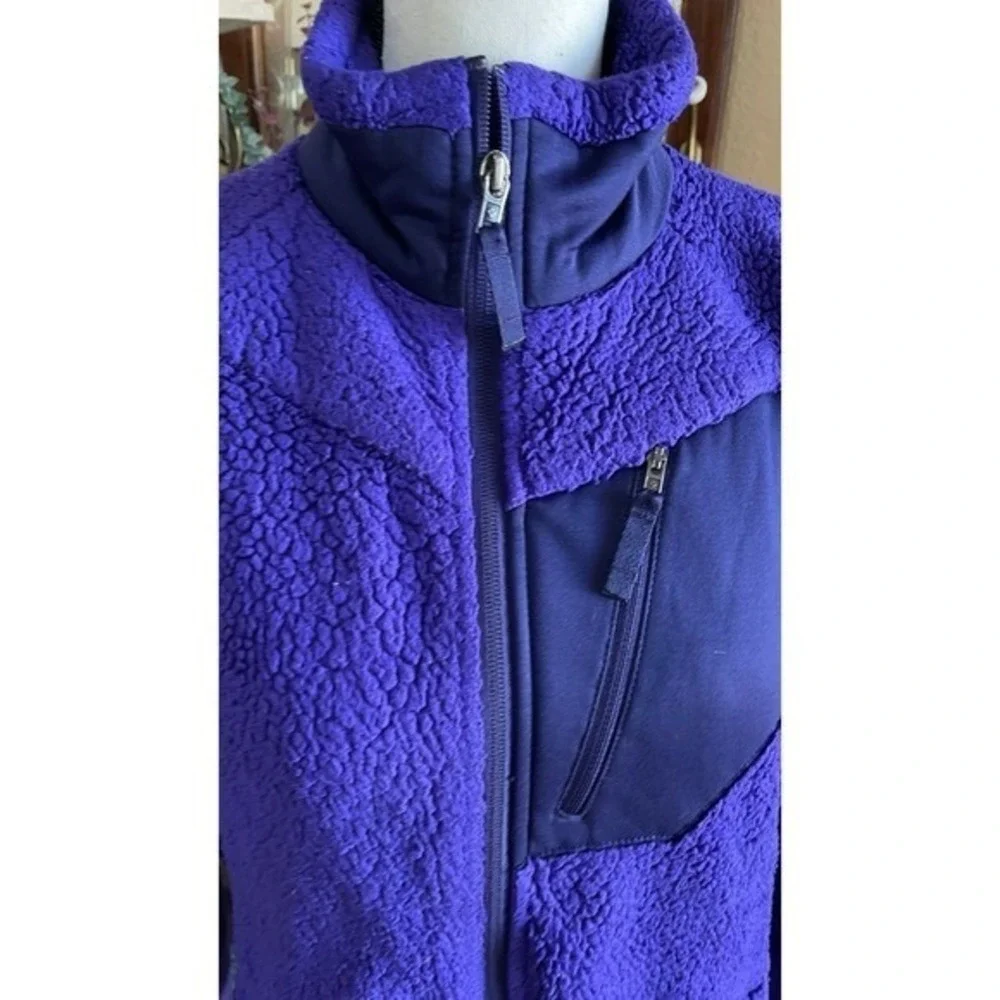 Columbia‎ Womens M Purple Sherpa Fleece Jacket Full Zip Outdoor Hiking Cozy